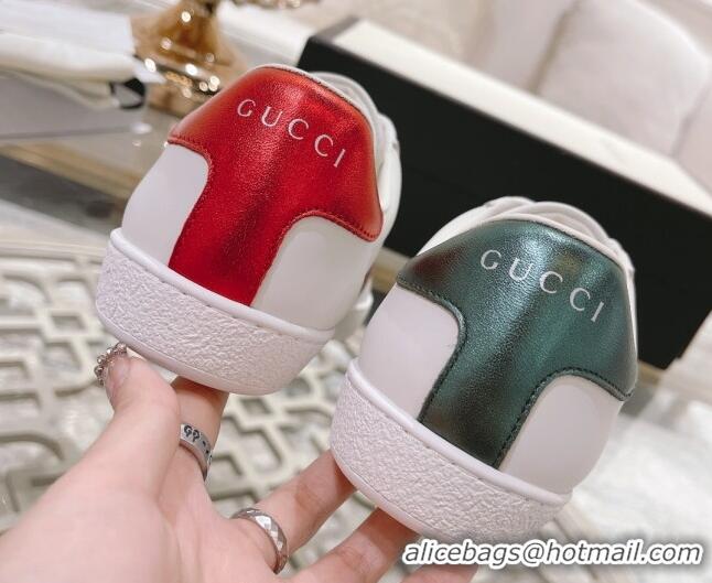 Best Price Gucci Ace Leather Sneakers GG Apple White 012095