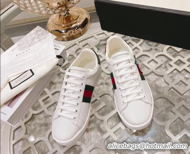 Best Price Gucci Ace Leather Sneakers GG Apple White 012095