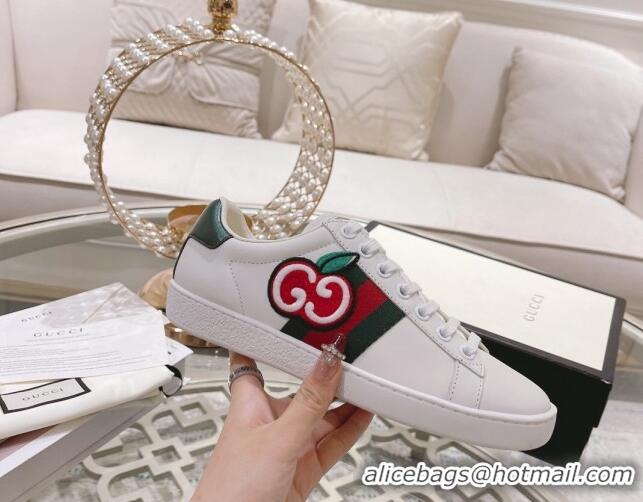 Best Price Gucci Ace Leather Sneakers GG Apple White 012095