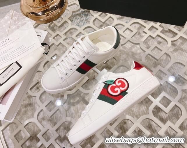 Best Price Gucci Ace Leather Sneakers GG Apple White 012095