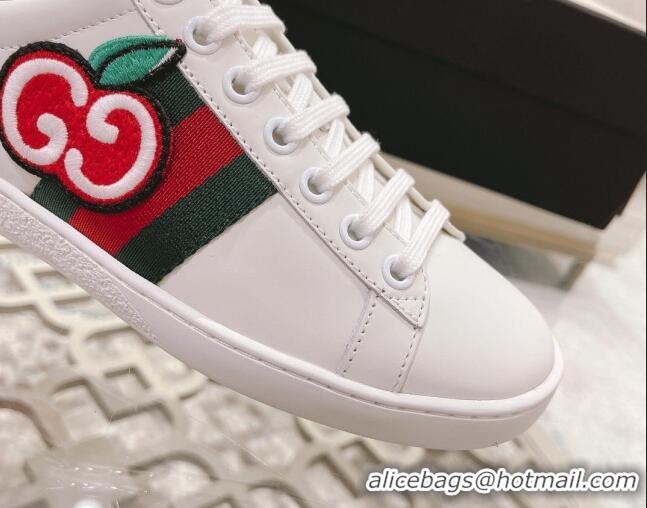 Best Price Gucci Ace Leather Sneakers GG Apple White 012095