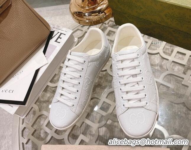 Good Quality Gucci Ace GG Leather Sneakers White 012098