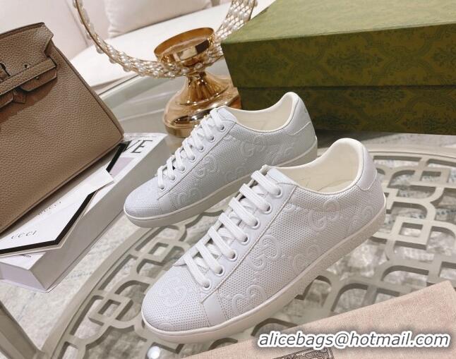 Good Quality Gucci Ace GG Leather Sneakers White 012098