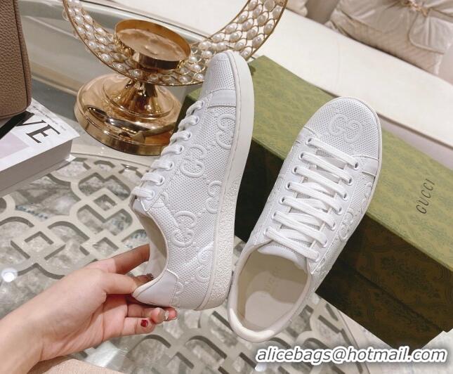 Good Quality Gucci Ace GG Leather Sneakers White 012098