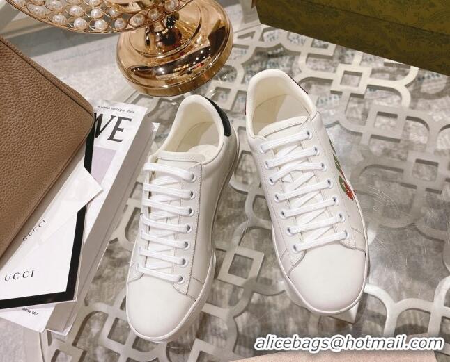 Most Popular Gucci Ace Leather Sneakers with GUCCI Print White 012102