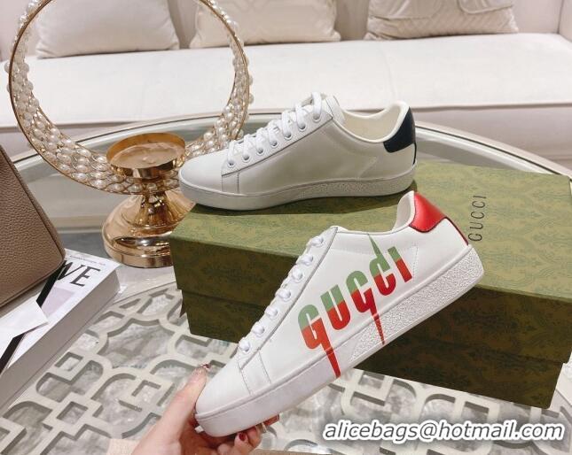 Most Popular Gucci Ace Leather Sneakers with GUCCI Print White 012102