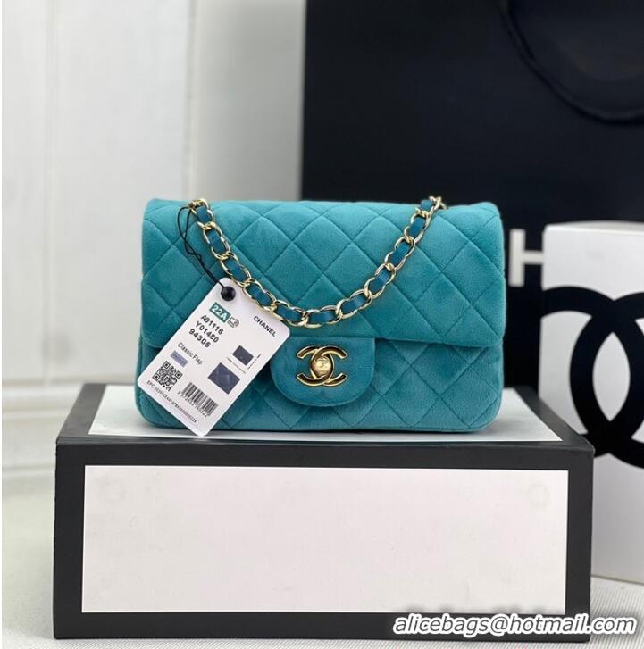 Famous Brand Chanel CLASSIC HANDBAG A1116 LIGHT BLUE