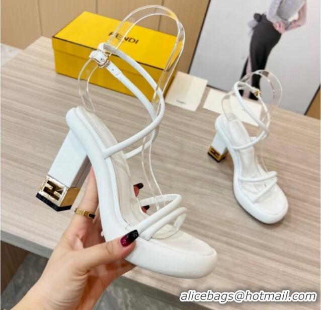 Best Price Fendi Baguette Sandals 9cm in Nappa Leather White 711024