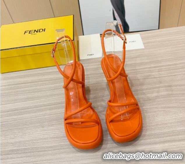 Custom Fendi Baguette Sandals 9cm in Nappa Leather Orange 711026