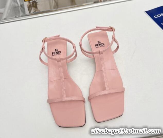 Unique Style Fendi Medium Heel Sandals 5.5cm in Calfskin Light Pink 711030