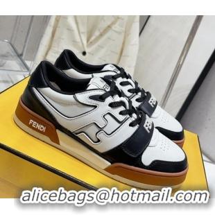 Charming Fendi Calfskin Match Sneakers Black/White 809027