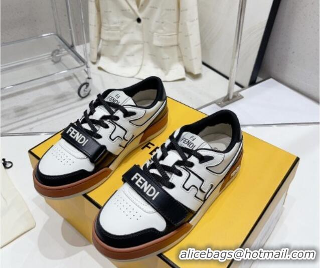 Charming Fendi Calfskin Match Sneakers Black/White 809027