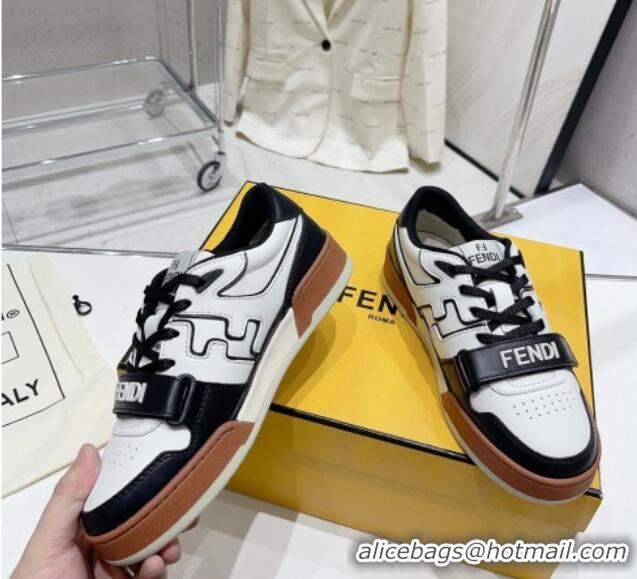 Charming Fendi Calfskin Match Sneakers Black/White 809027