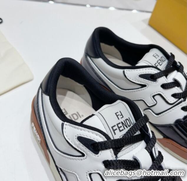 Charming Fendi Calfskin Match Sneakers Black/White 809027