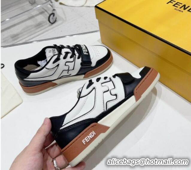 Charming Fendi Calfskin Match Sneakers Black/White 809027