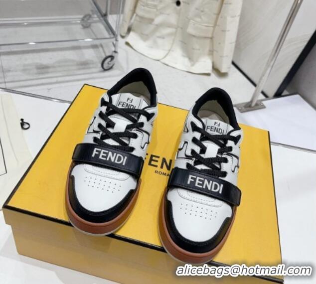 Charming Fendi Calfskin Match Sneakers Black/White 809027