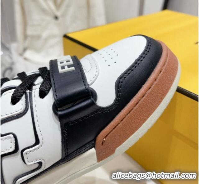 Charming Fendi Calfskin Match Sneakers Black/White 809027