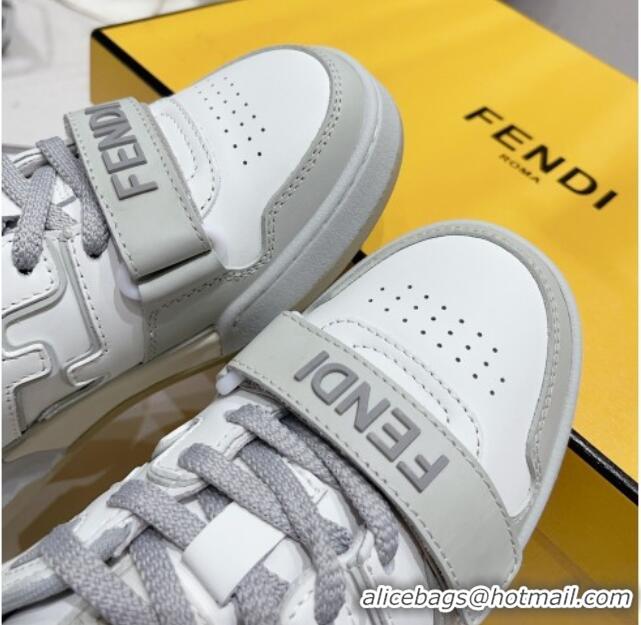 Cheap Price Fendi Calfskin Match Sneakers Grey 809029