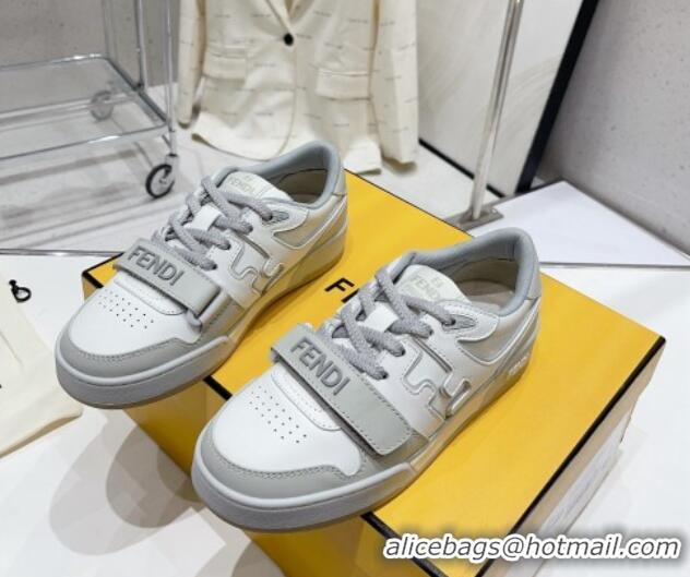 Cheap Price Fendi Calfskin Match Sneakers Grey 809029