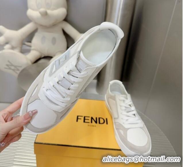 Best Grade Fendi Step Leather Low-top Sneakers White 0831046