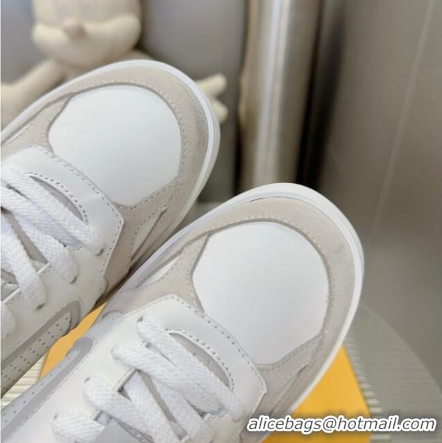 Best Grade Fendi Step Leather Low-top Sneakers White 0831046