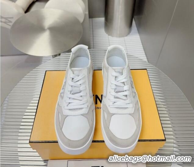 Best Grade Fendi Step Leather Low-top Sneakers White 0831046