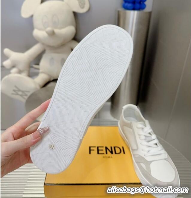 Best Grade Fendi Step Leather Low-top Sneakers White 0831046