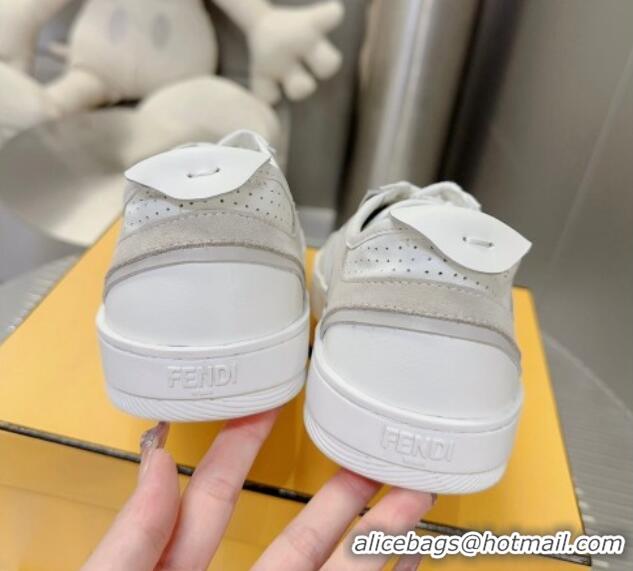 Best Grade Fendi Step Leather Low-top Sneakers White 0831046