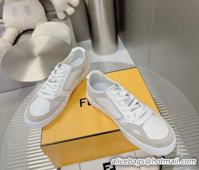 Best Grade Fendi Step Leather Low-top Sneakers White 0831046