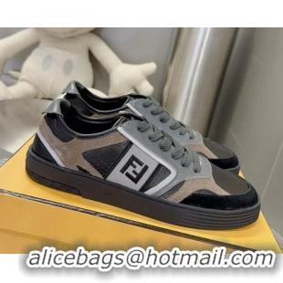 Super Quality Fendi Step Leather Low-top Sneakers Black 831047