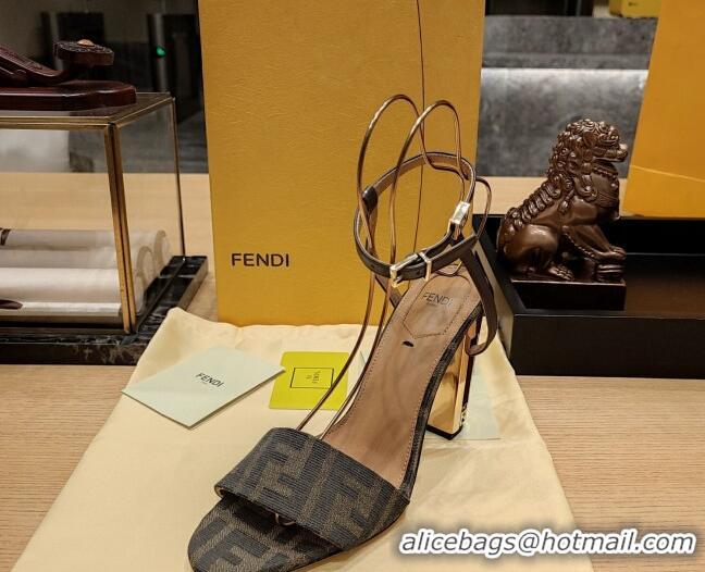 Good Taste Fendi Delfina High Heel Sandals 10cm in FF Fabric 831059