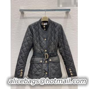 Cheapest Burberry Diamond Quilted Nylon Canvas Jacket B9209 Black 2023