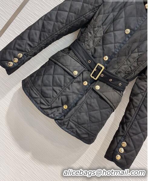 Cheapest Burberry Diamond Quilted Nylon Canvas Jacket B9209 Black 2023