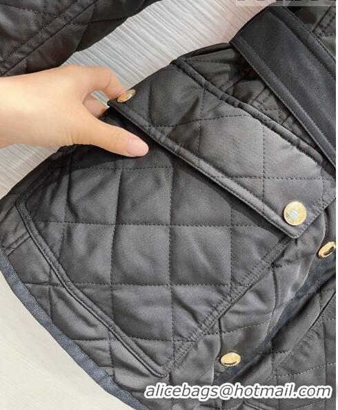 Cheapest Burberry Diamond Quilted Nylon Canvas Jacket B9209 Black 2023