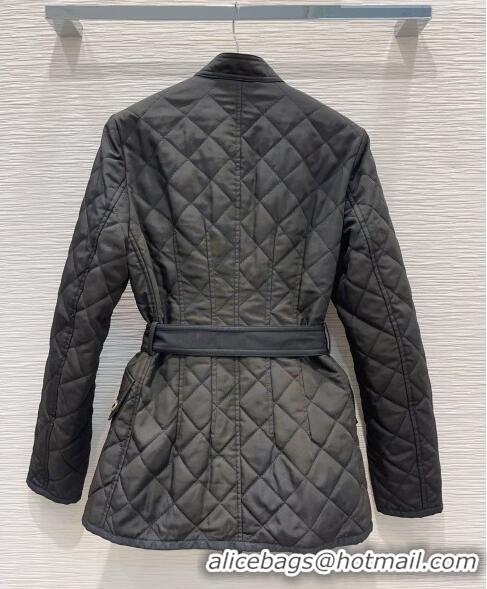 Cheapest Burberry Diamond Quilted Nylon Canvas Jacket B9209 Black 2023