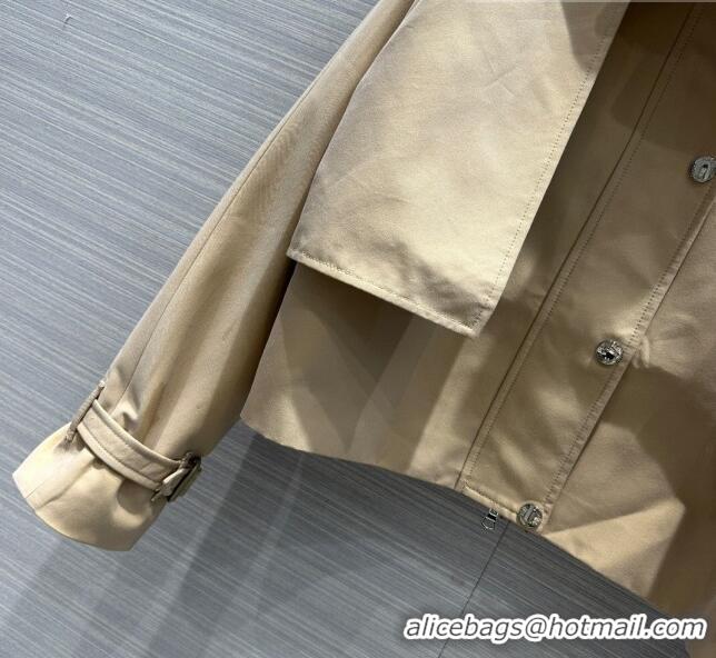 Buy Discount Burberry Cropped Trench Coat B9208 Khaki 2023