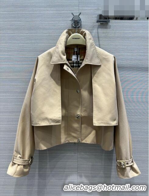 Buy Discount Burberry Cropped Trench Coat B9208 Khaki 2023