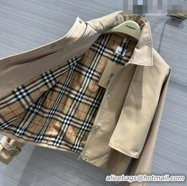 Buy Discount Burberry Cropped Trench Coat B9208 Khaki 2023