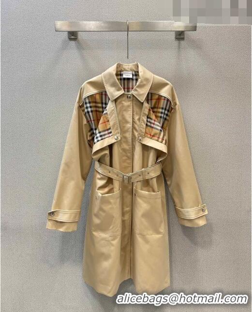 ​Well Crafted Burberry Check Trench Coat B9206 Khaki 2023