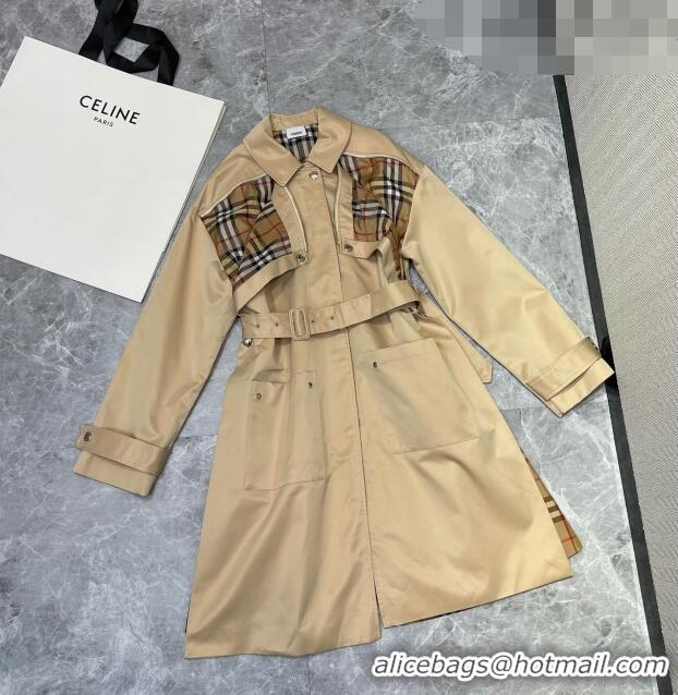 ​Well Crafted Burberry Check Trench Coat B9206 Khaki 2023