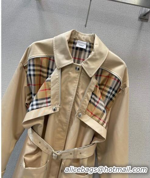 ​Well Crafted Burberry Check Trench Coat B9206 Khaki 2023