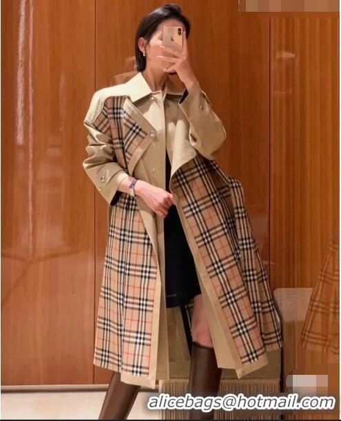 ​Well Crafted Burberry Check Trench Coat B9206 Khaki 2023