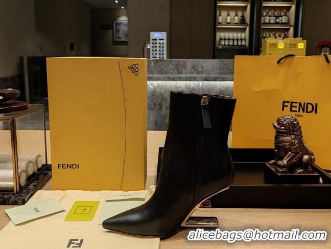 Perfect Fendi First Heel Ankle Boots 9cm in Nappa Leather Black 831067