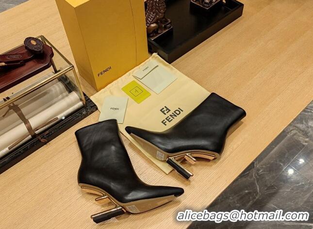 Perfect Fendi First Heel Ankle Boots 9cm in Nappa Leather Black 831067