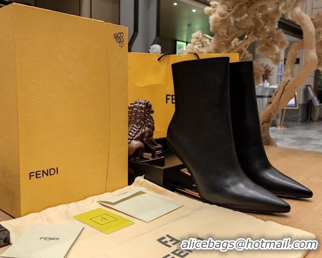 Perfect Fendi First Heel Ankle Boots 9cm in Nappa Leather Black 831067