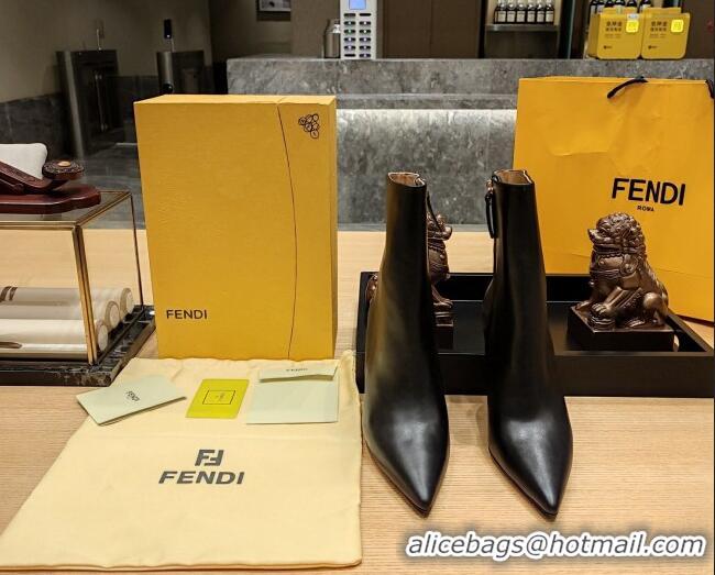 Perfect Fendi First Heel Ankle Boots 9cm in Nappa Leather Black 831067