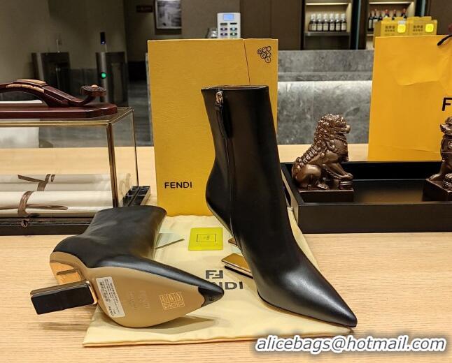 Perfect Fendi First Heel Ankle Boots 9cm in Nappa Leather Black 831067