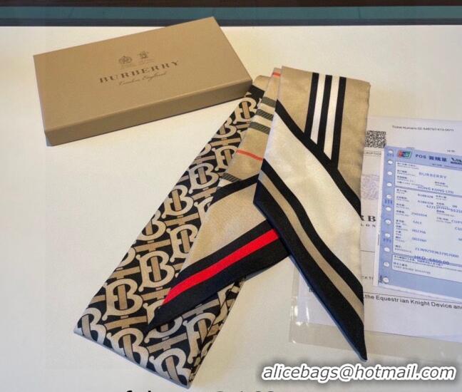 Top Quality Burberry TB Silk Bandeau Scarf 8x180cm B5013 2023