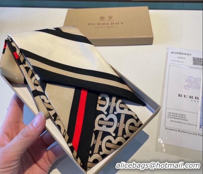 Top Quality Burberry TB Silk Bandeau Scarf 8x180cm B5013 2023