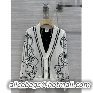 Buy Fashionable Hermes Wool & Silk Cardigan H7518 White 2023